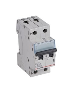Interruptor magnetotérmico Legrand TX³ 403590, C40, 1P+N, 6 kA, 230 V (2 módulos)