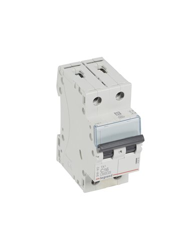 Disjoncteur Legrand TX³ 403606, C16, 2P, 6 kA, 230/400 V