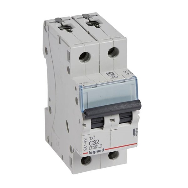 Magnetotérmico Legrand TX³ 403609, C32, 2P, 6 kA, 230/400 V (2 módulos)