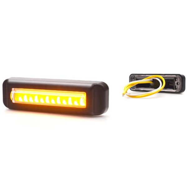 Mini-barre de clignotants LED avant W295 série 2446 12/24 V universelle 1D R10 | Câble de 24 cm