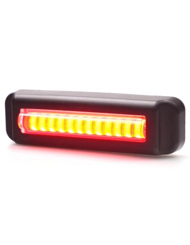 Mini barra de luz de neblina traseira LED W295 série 2445 12/24V universal F1 R10 | Cabo de 24 cm