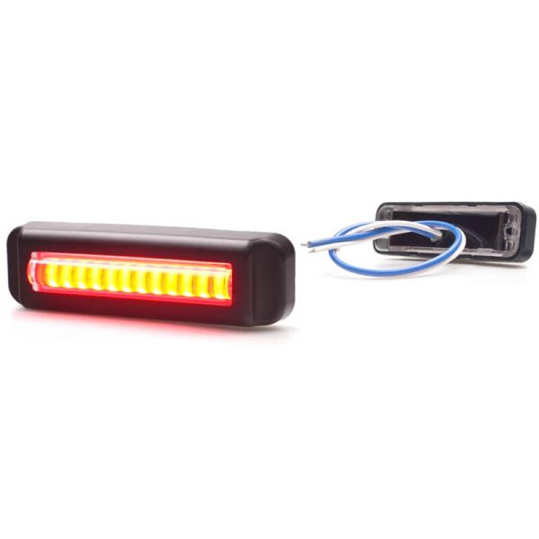 Mini barra LED antiniebla trasera W295 serie 2445 12/24V universal F1 R10 | cable 24 cm