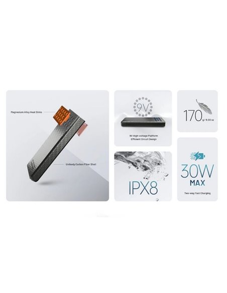 Power bank Carbo NB10000GEN2 30W 10.000mAh ultraligera USB-C IPX8 sumergible