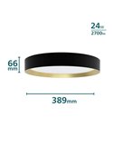 Plafón LED redondo 24W negro Ø38,4cm, HANNO SCENESWITCH 2700K-2700Lm/4000K-2800Lm