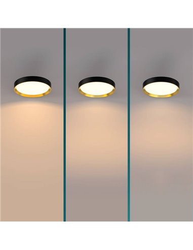 Plafonnier LED rond 24W noir Ø38,4cm, HANNO SCENESWITCH 2700K-2700Lm/4000K-2800Lm