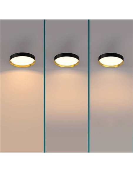 Plafón LED redondo 24W negro Ø38,4cm, HANNO SCENESWITCH 2700K-2700Lm/4000K-2800Lm