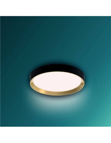 Plafonnier LED rond 24W noir Ø38,4cm, HANNO SCENESWITCH 2700K-2700Lm/4000K-2800Lm