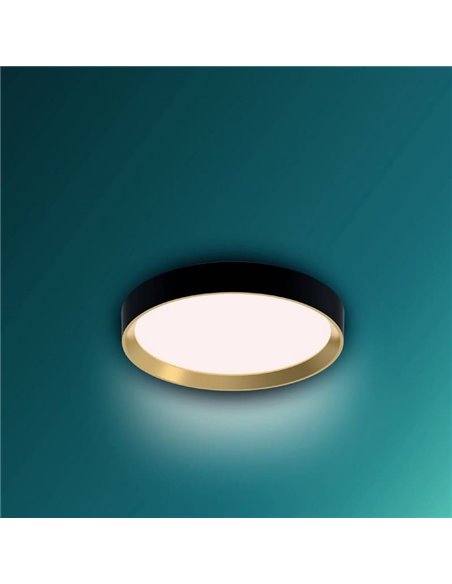 Plafonnier LED rond 24W noir Ø38,4cm, HANNO SCENESWITCH 2700K-2700Lm/4000K-2800Lm