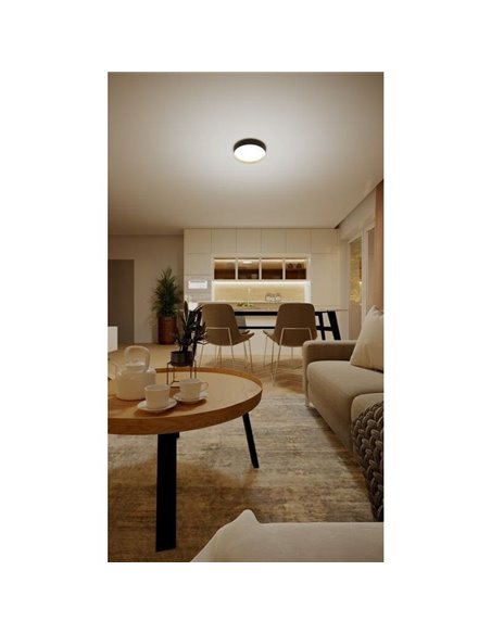 Plafon redondo LED 24W preto Ø38,4cm, HANNO SCENESWITCH 2700K-2700Lm/4000K-2800Lm