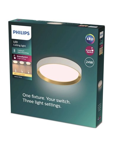 Plafon LED redondo 24W branco Ø38,4cm, HANNO SCENESWITCH 2700K-2700Lm/4000K-2800Lm