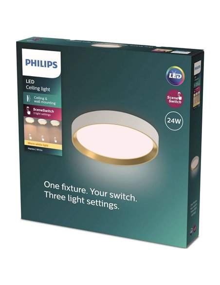 Plafon LED redondo 24W branco Ø38,4cm, HANNO SCENESWITCH 2700K-2700Lm/4000K-2800Lm