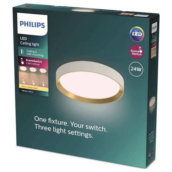 Plafón LED redondo 24W blanco Ø38,4cm, HANNO SCENESWITCH  2700K-2700Lm/4000K-2800Lm
