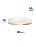 Plafonnier LED rond 24W blanc Ø38,4cm, HANNO SCENESWITCH 2700K-2700Lm/4000K-2800Lm