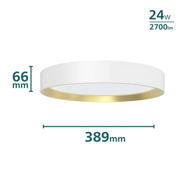 Plafon LED redondo 24W branco Ø38,4cm, HANNO SCENESWITCH 2700K-2700Lm/4000K-2800Lm