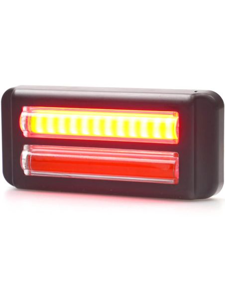 Barra dupla de LED traseira para posição, freio e piscas série W296 2447 12/24V universal R1 S1D 2aD R10 | Cabo de 24 cm