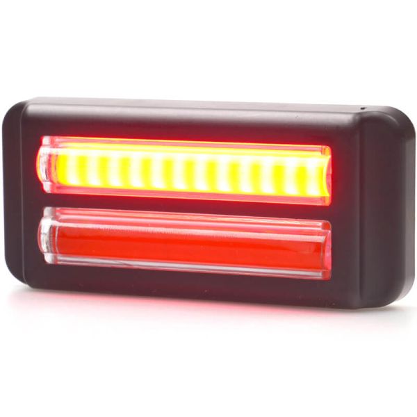 Barra dupla de LED traseira para posição, freio e piscas série W296 2447 12/24V universal R1 S1D 2aD R10 | Cabo de 24 cm