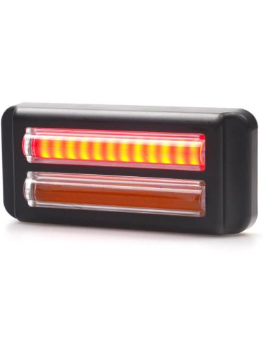 Barra dupla de LED traseira para posição, freio e piscas série W296 2447 12/24V universal R1 S1D 2aD R10 | Cabo de 24 cm