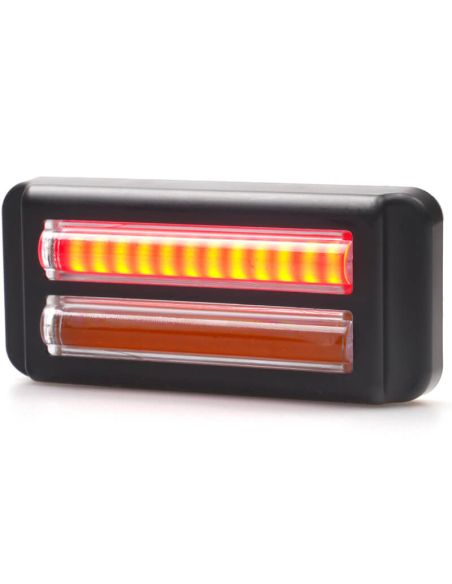 Doble barra LED trasera de posición, freno e intermitente W296 serie 2447 12/24V universal R1 S1D 2aD R10 | cable 24 cm