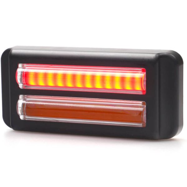 Doble barra LED trasera de posición, freno e intermitente W296 serie 2447 12/24V universal R1 S1D 2aD R10 | cable 24 cm