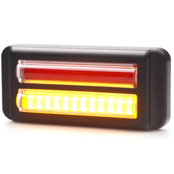 Barra dupla de LED traseira para posição, freio e piscas série W296 2447 12/24V universal R1 S1D 2aD R10 | Cabo de 24 cm