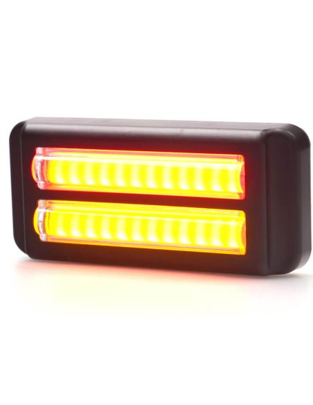 Barra dupla de LED traseira para posição, freio e piscas série W296 2447 12/24V universal R1 S1D 2aD R10 | Cabo de 24 cm