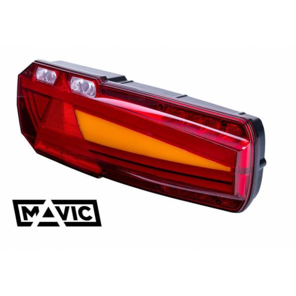 Lanterna traseira triangular LED Mavic de 7 funções com luz refletiva e luz de marcação lateral IA SM1 F1 AR 2a S1 R1