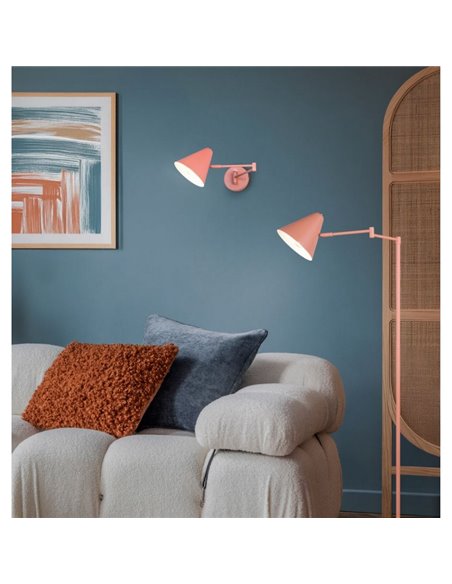 Aplique de pared COSIMA metálico, pantalla orientable, bombilla excl. 1x E14 max. 10W IP20 Naranja