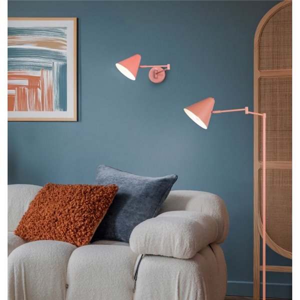 Aplique de pared COSIMA metálico, pantalla orientable, bombilla excl. 1x E14 max. 10W IP20 Naranja