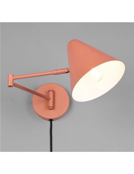Aplique de pared COSIMA metálico, pantalla orientable, bombilla excl. 1x E14 max. 10W IP20 Naranja