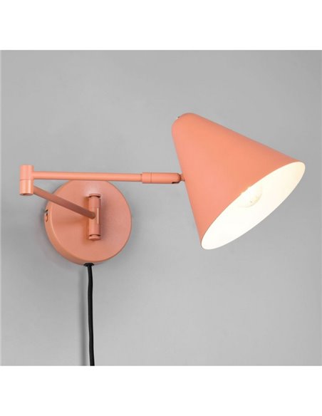 Aplique de pared COSIMA metálico, pantalla orientable, bombilla excl. 1x E14 max. 10W IP20 Naranja