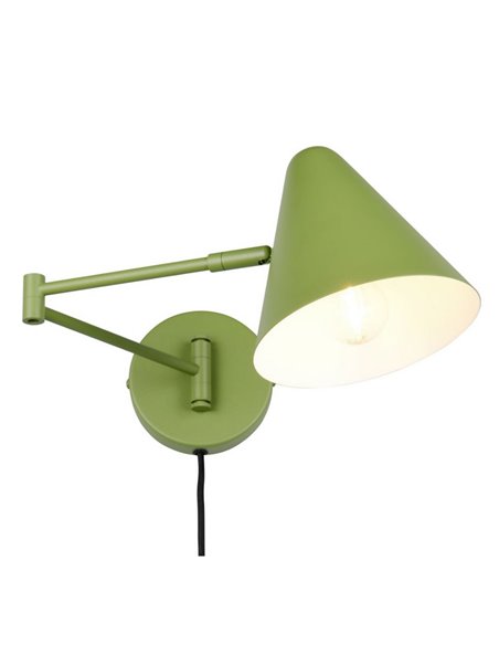 Luminária de parede COSIMA, com interruptor no cabo, lâmpada excl. 1x E14 máx. 10W, IP20 Verde