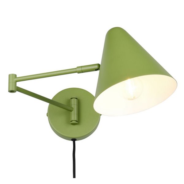 Aplique COSIMA para pared, con interruptor en cable, bombilla excl. 1x E14 max. 10W IP20 Verde