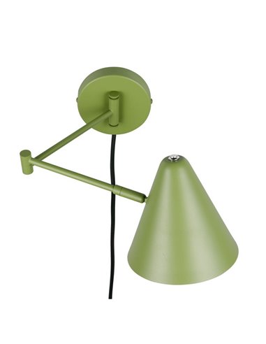 Luminária de parede COSIMA, com interruptor no cabo, lâmpada excl. 1x E14 máx. 10W, IP20 Verde