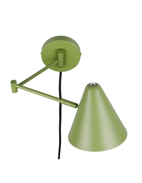 Aplique COSIMA para pared, con interruptor en cable, bombilla excl. 1x E14 max. 10W IP20 Verde