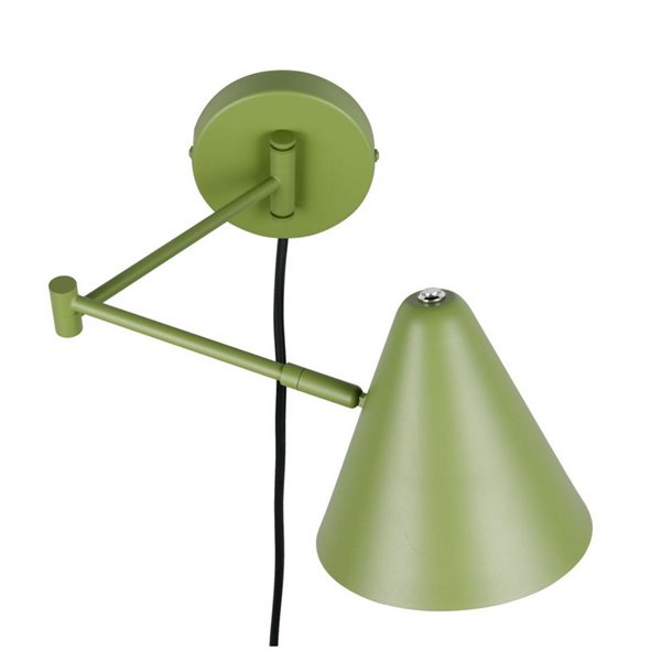 Luminária de parede COSIMA, com interruptor no cabo, lâmpada excl. 1x E14 máx. 10W, IP20 Verde