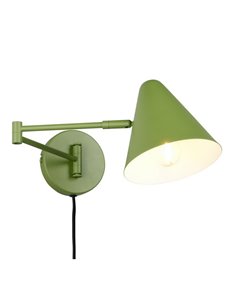 Aplique COSIMA para pared, con interruptor en cable, bombilla excl. 1x E14 max. 10W IP20 Verde