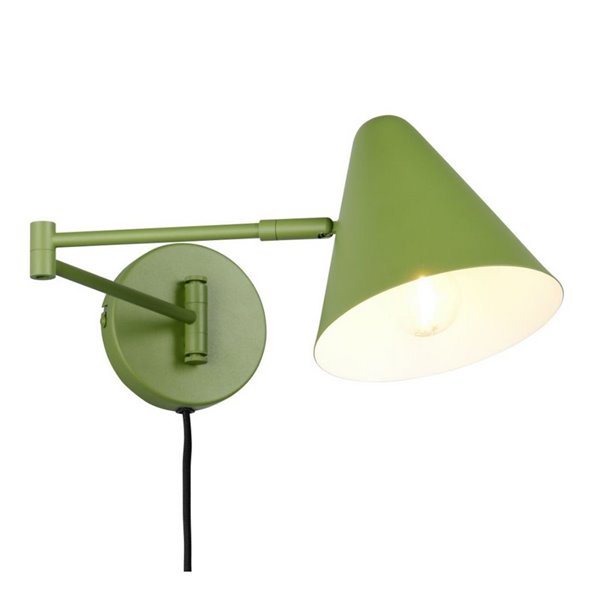 Luminária de parede COSIMA, com interruptor no cabo, lâmpada excl. 1x E14 máx. 10W, IP20 Verde