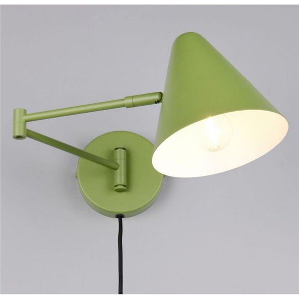 Luminária de parede COSIMA, com interruptor no cabo, lâmpada excl. 1x E14 máx. 10W, IP20 Verde