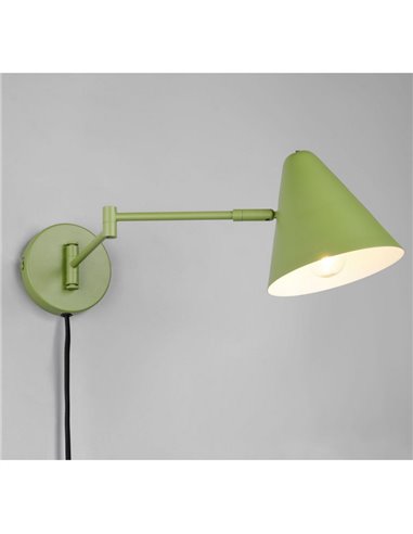 Luminária de parede COSIMA, com interruptor no cabo, lâmpada excl. 1x E14 máx. 10W, IP20 Verde