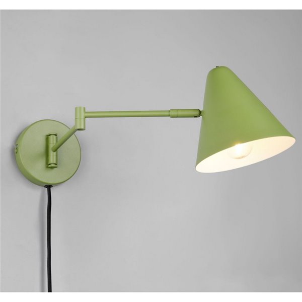 Aplique COSIMA para pared, con interruptor en cable, bombilla excl. 1x E14 max. 10W IP20 Verde