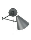 Aplique con interruptor COSIMA bombilla excl. 1x E14 max. 10W IP20 Antracita
