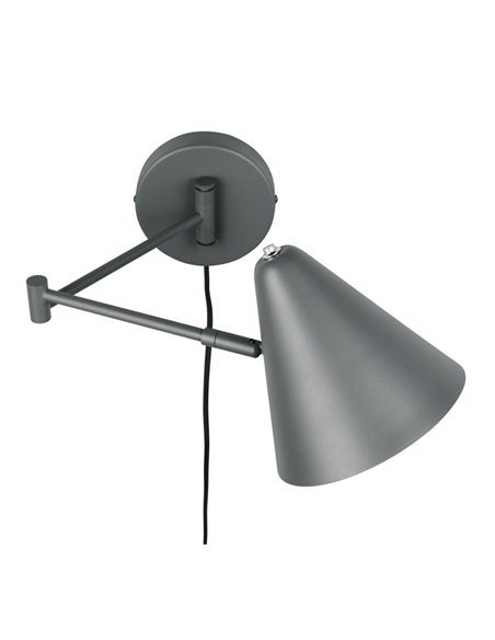 Aplique con interruptor COSIMA bombilla excl. 1x E14 max. 10W IP20 Antracita