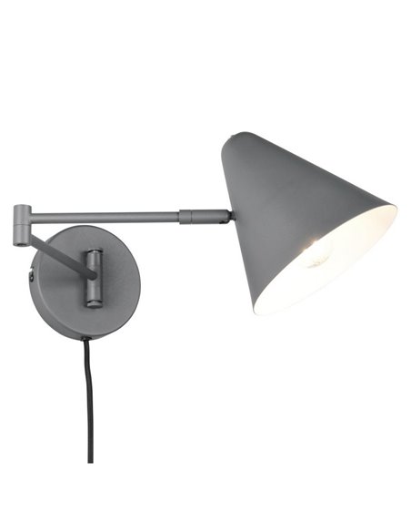 Aplique con interruptor COSIMA bombilla excl. 1x E14 max. 10W IP20 Antracita