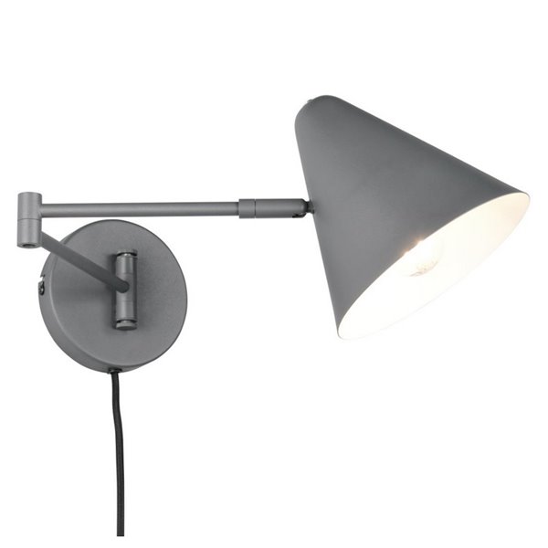 Aplique con interruptor COSIMA bombilla excl. 1x E14 max. 10W IP20 Antracita