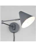 Aplique con interruptor COSIMA bombilla excl. 1x E14 max. 10W IP20 Antracita