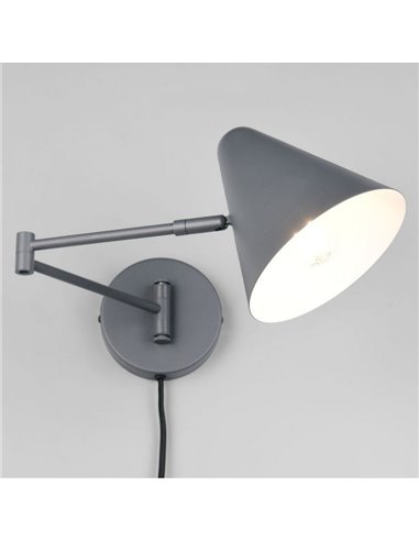 Aplique con interruptor COSIMA bombilla excl. 1x E14 max. 10W IP20 Antracita