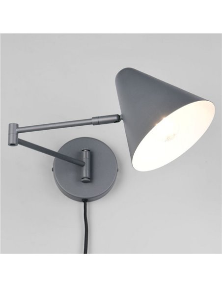 Aplique con interruptor COSIMA bombilla excl. 1x E14 max. 10W IP20 Antracita