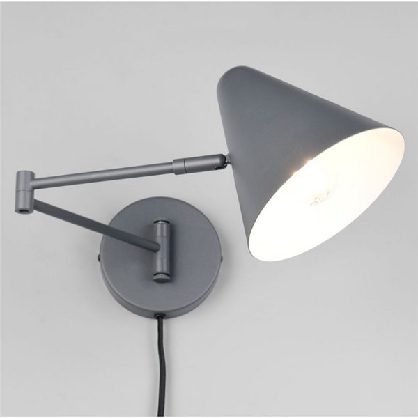 Aplique con interruptor COSIMA bombilla excl. 1x E14 max. 10W IP20 Antracita