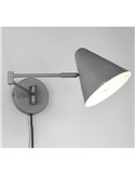 Aplique con interruptor COSIMA bombilla excl. 1x E14 max. 10W IP20 Antracita