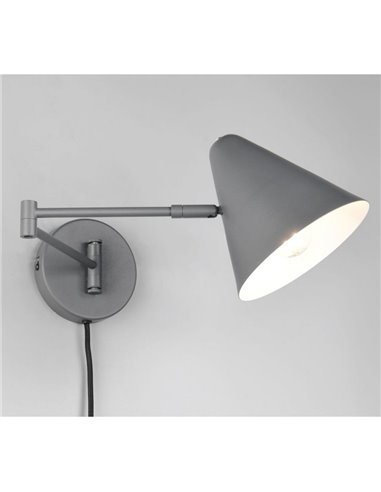 Aplique con interruptor COSIMA bombilla excl. 1x E14 max. 10W IP20 Antracita